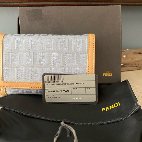 Rare Blue FendiZucca Bifold Wallet - Picture 8 of 11